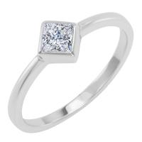 Zlatý prsteň s princess diamantom Erial