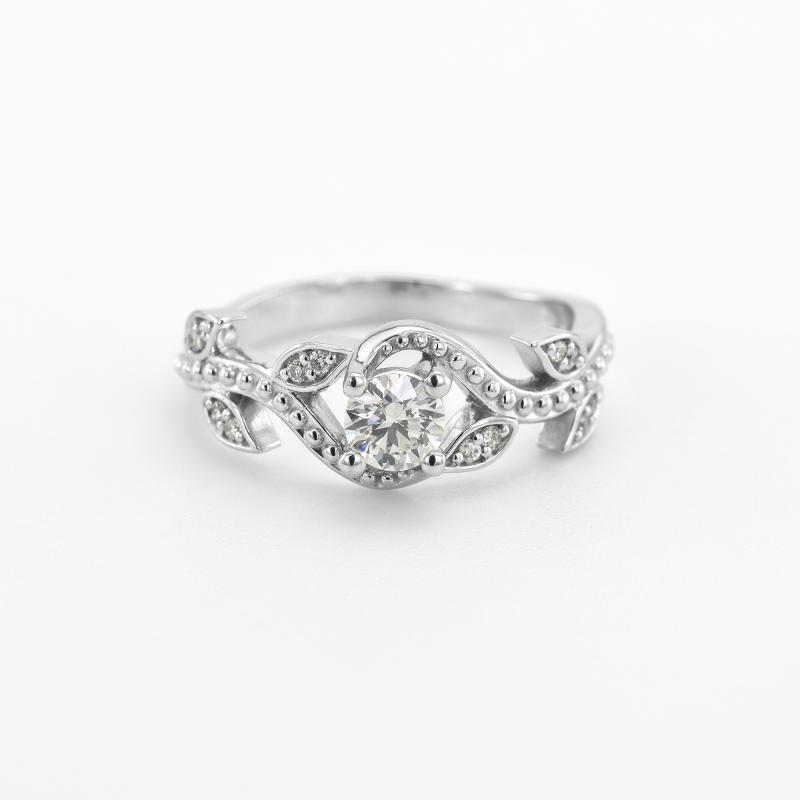 Zásnubný platinový vintage prsteň s diamantmi Rorie 47250