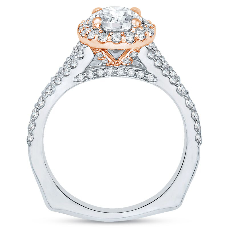 Romantický zásnubný prsteň v halo štýle s diamantmi 48100