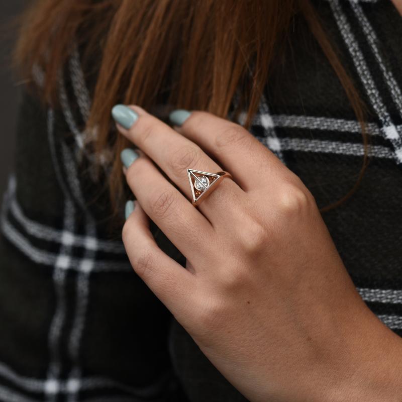 Kúzelný zlatý prsteň Harry Potter s diamantom