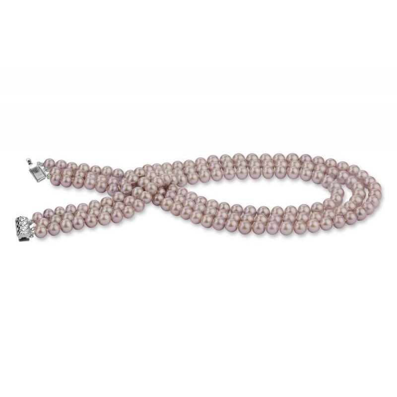 Levanduľový perlový náhrdelník