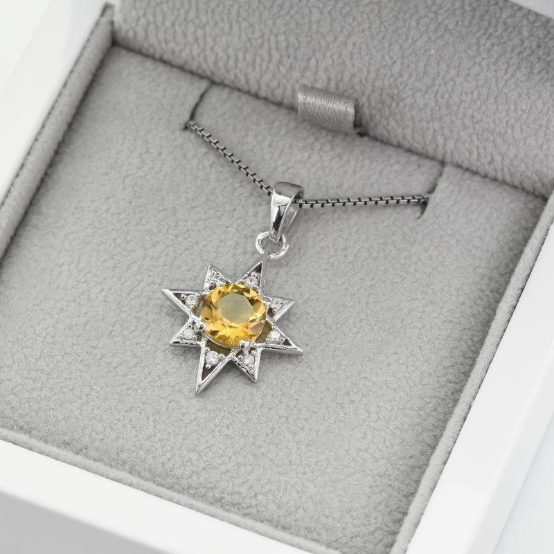 Strieborný náhrdelník v tvare hviezdy 49020