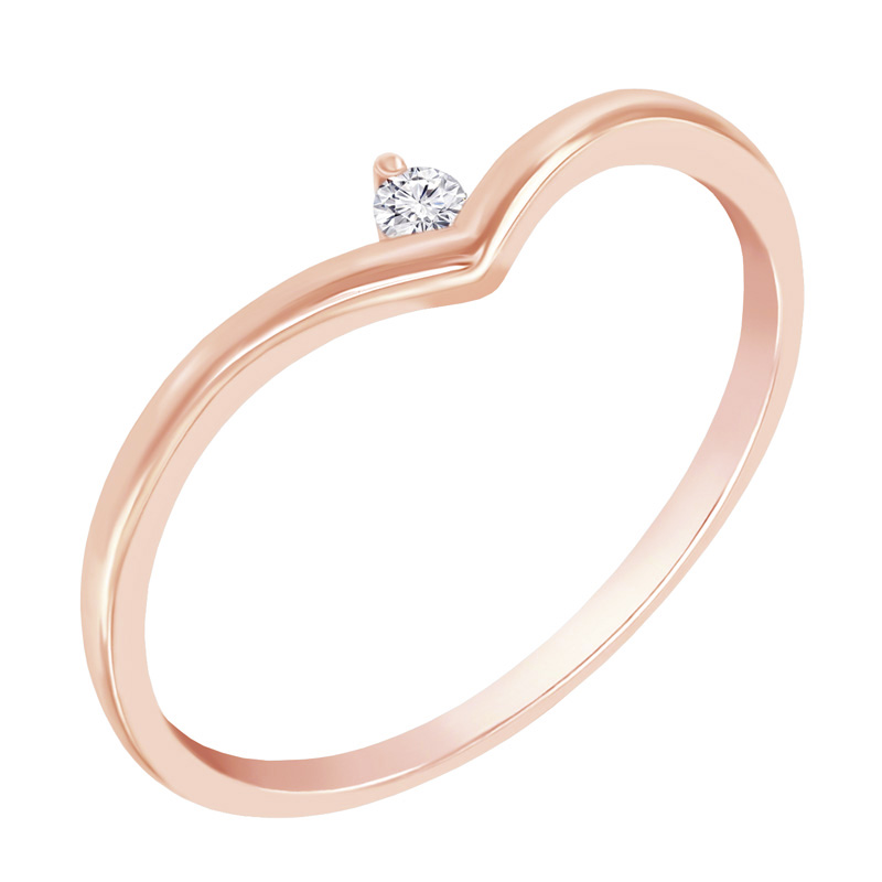 Zlatý elegantný prsteň s diamantom 49410