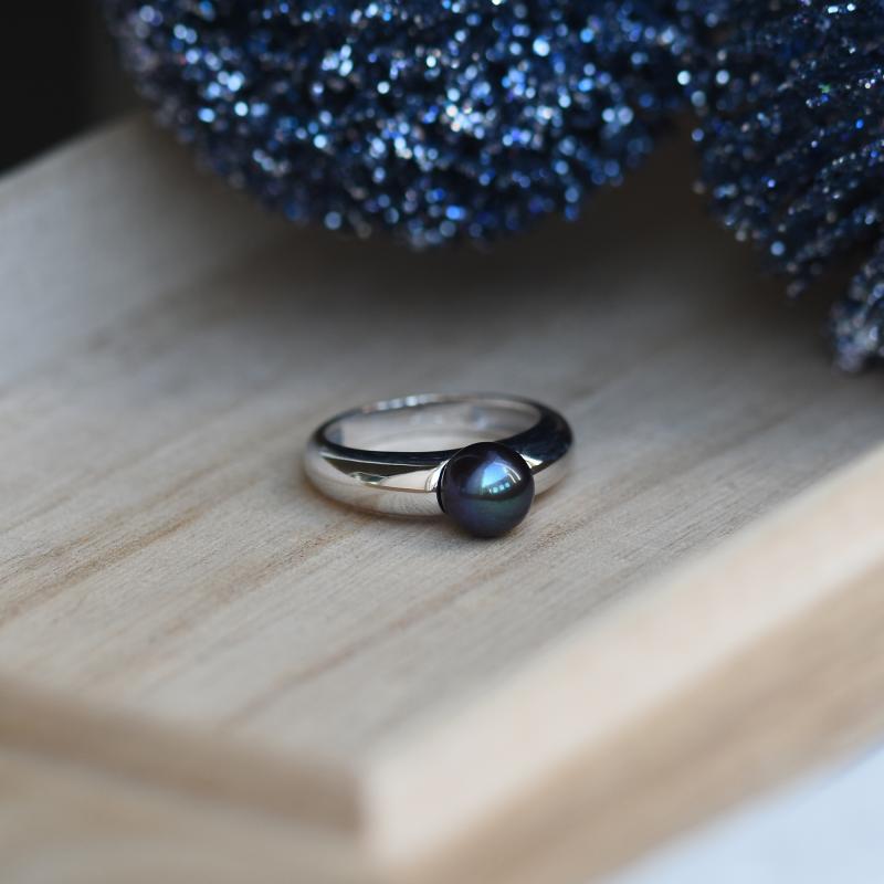 Perlový prsteň z bieleho zlata