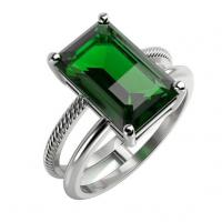 Platinový prsteň s emerald diopsidom Bandi