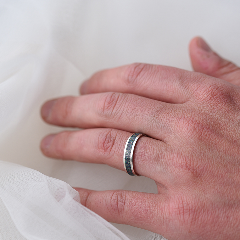Pánsky prsteň s opálovou výplňou 63330