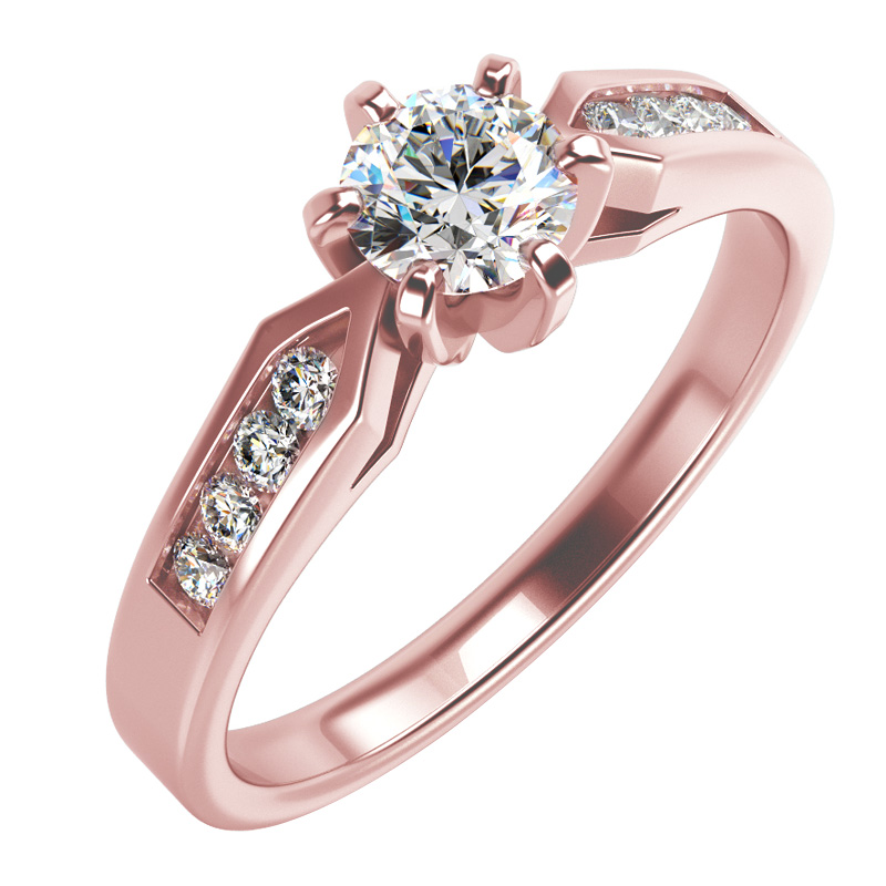 Zásnubný prsteň z ružového zlata 65930