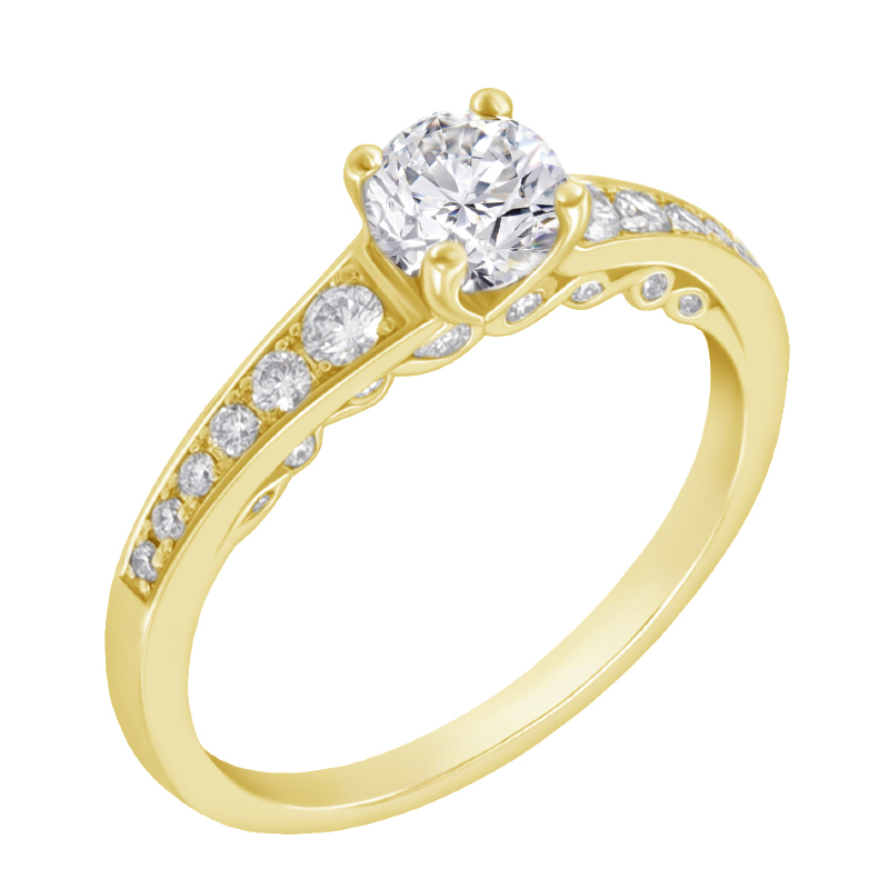 Zlatý zásnubný vintage prsteň 67530