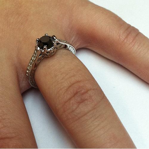 Prsteň s čiernym diamantom Cherie 7060
