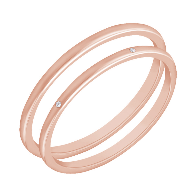 Minimalistické snubné prsteně z ružového zlata 70770