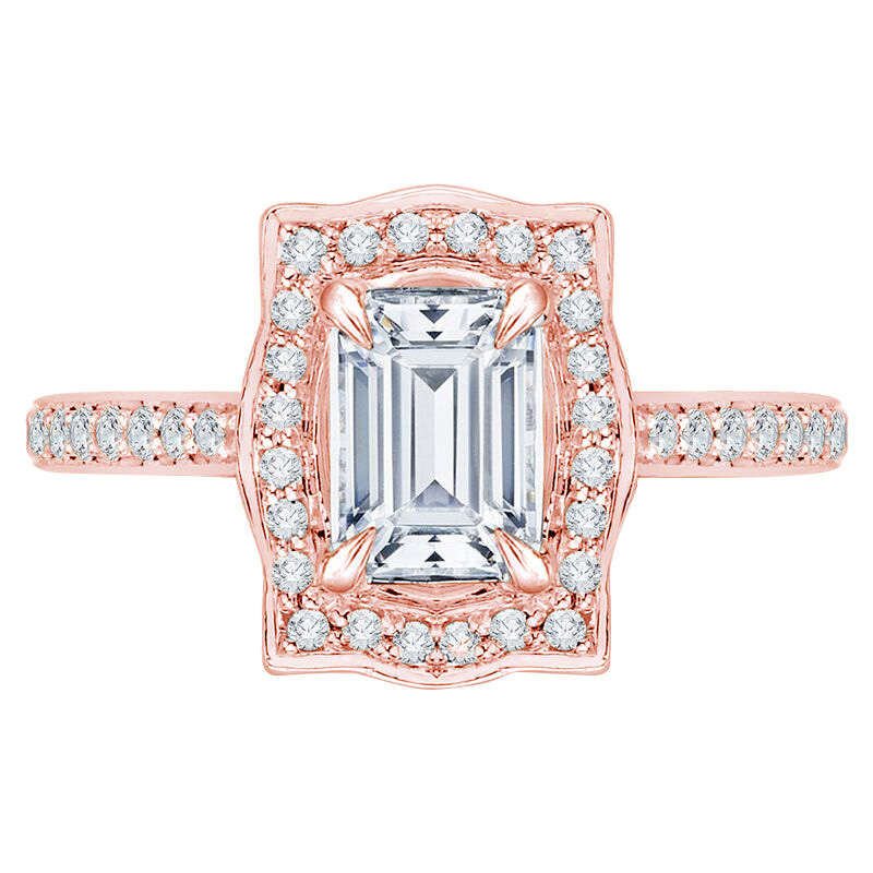 Diamantový prsteň z ružového zlata pre zásnuby 74670
