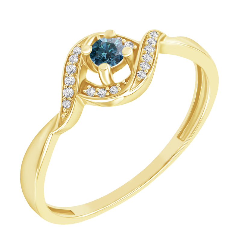 Prsteň s modrým diamantom 75410