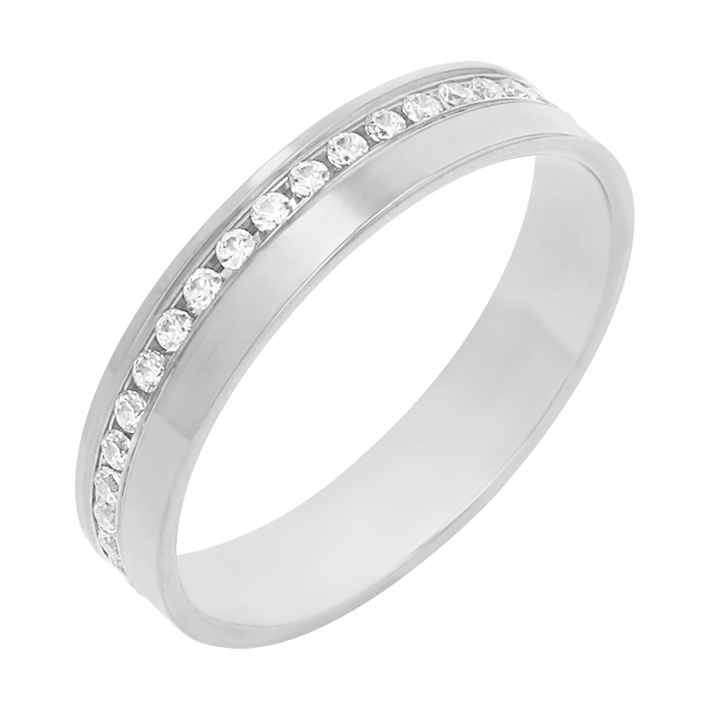 Dámský snubný prsteň z bieleho zlata 78110