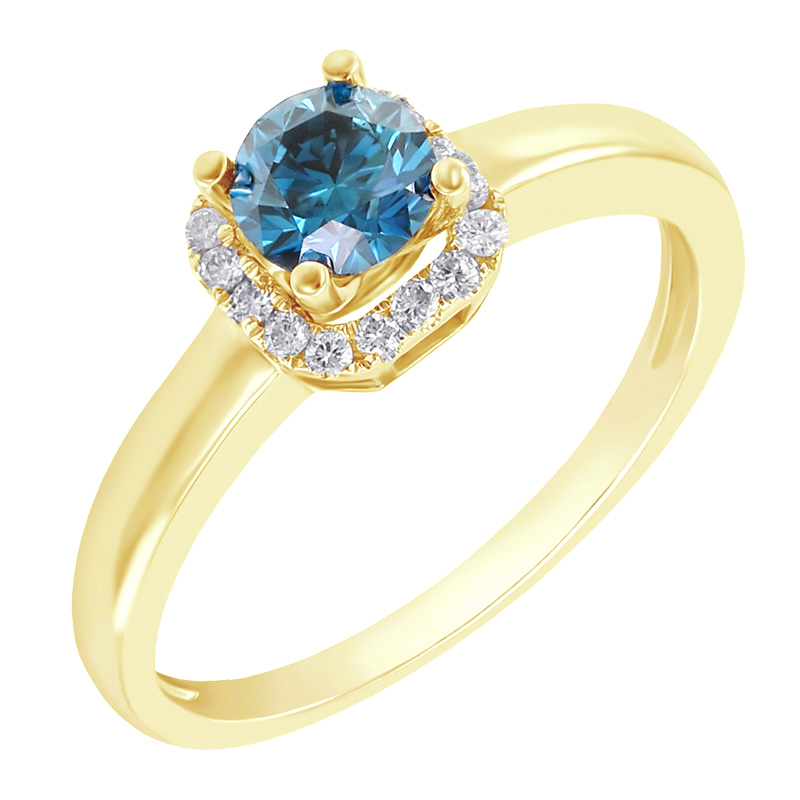 Zlatý prsteň s modrým diamantom 79140