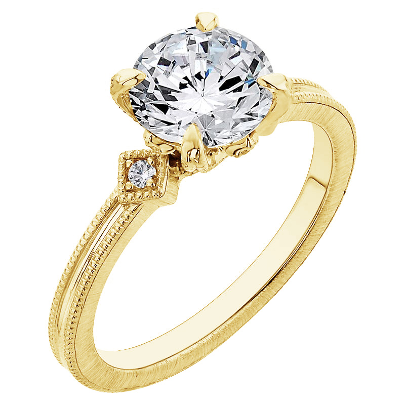Zlatý diamantový prsteň pre zásnuby 79350