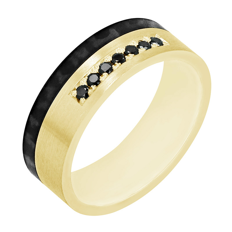 Dámský snubný prsteň s čierným diamantmi 80140