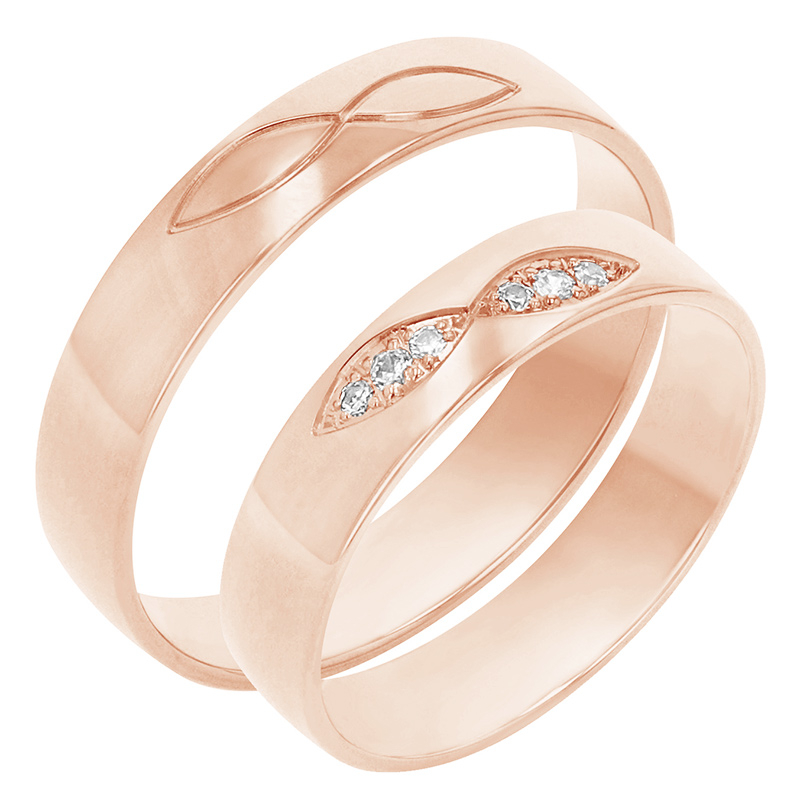 Snubné prstene z ružového zlata 80370
