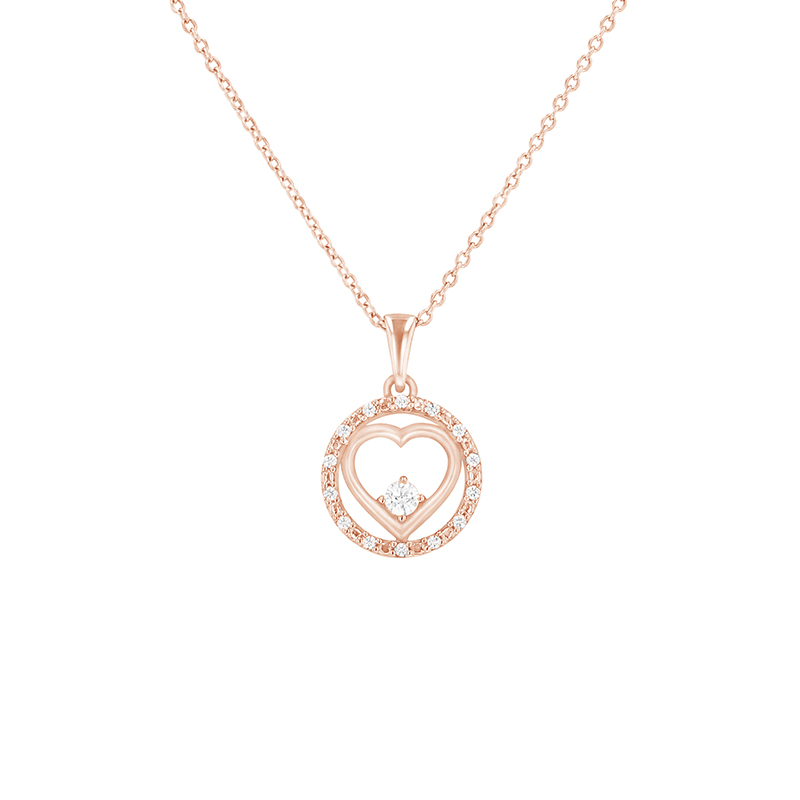 Romantický prívesok s diamantmi z ružového zlata 80570