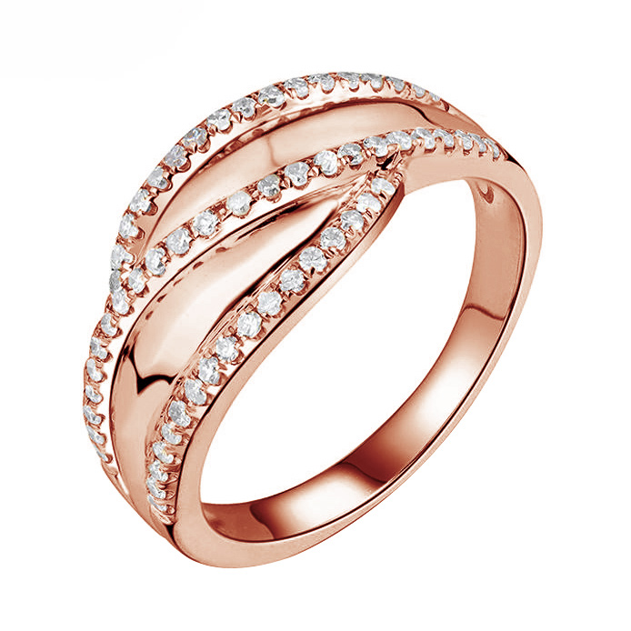 Diamantový prsteň z růžového zlata 80860