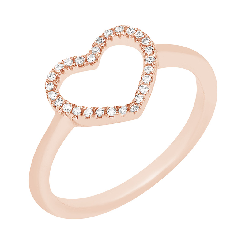 Romantický prsteň s diamantmi z ružového zlata