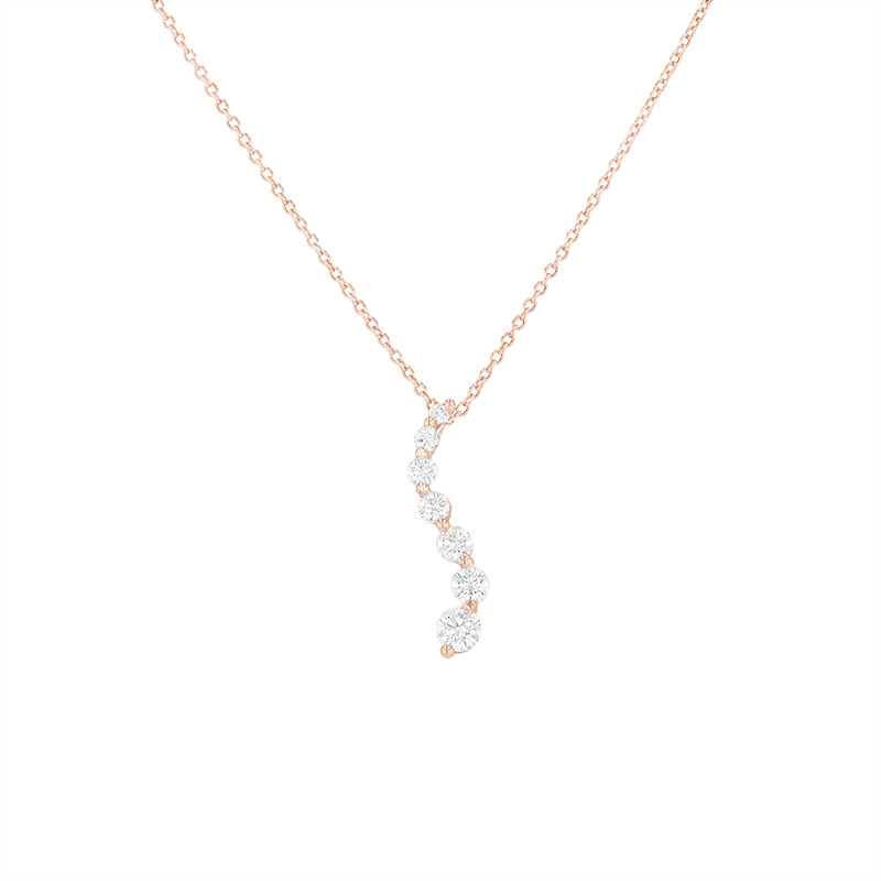 Elegantný náhrdelník so žiarivými diamanty z ružoveho zlata 83090