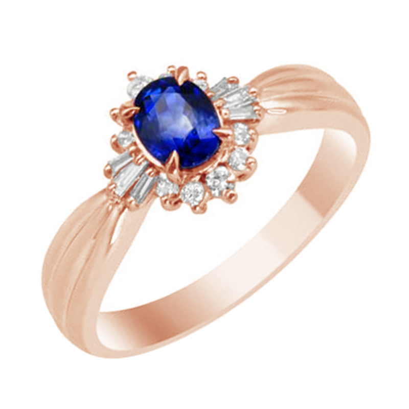 Zafírový prsteň s diamantmi 83800