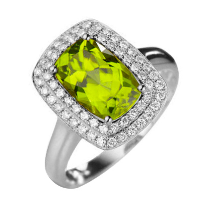 Zlatý prsteň s olivínom 87370