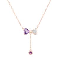 Romantický náhrdelník s drahokamovou mašličkou Zitta