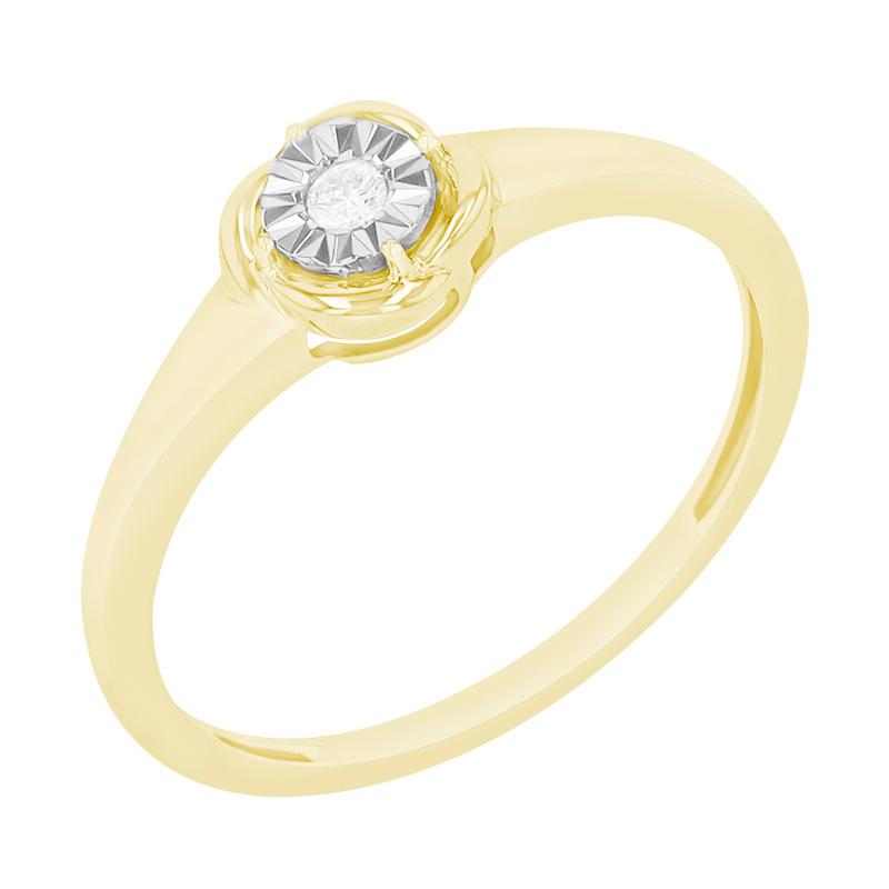 Prsteň s diamantom v štýle solitaire zo žltého zlata