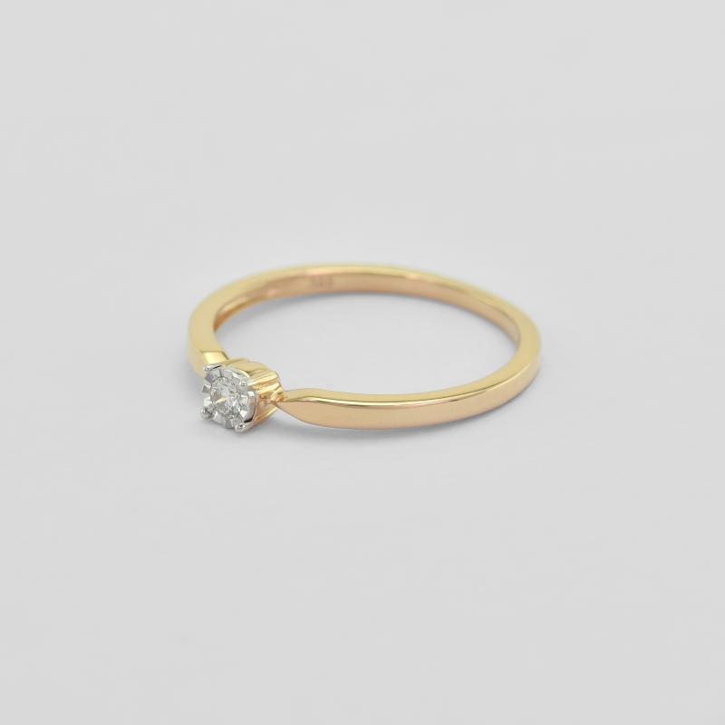 Elegantný prsteň s diamantom z ružového zlata 91000