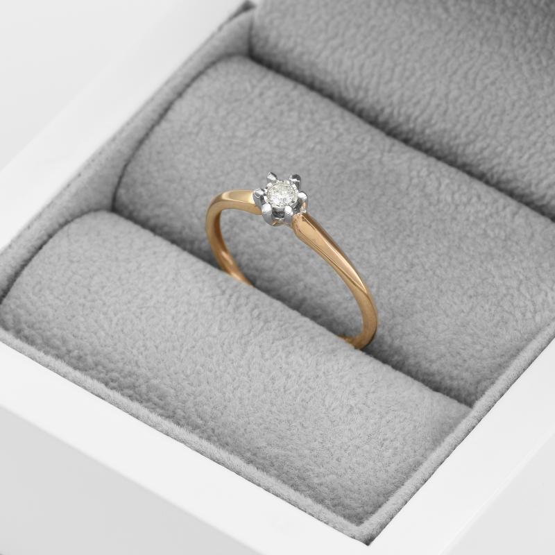 Zásnubný prsteň s diamantom zo zlata 91500