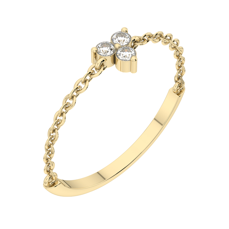 Netradičný minimalistický prsteň s diamantmi zo žltého zlata 91720