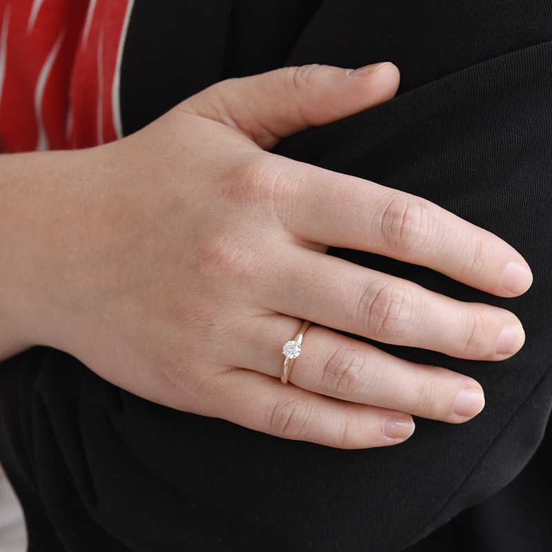 Zásnubní prsten z růžového zlata 93360