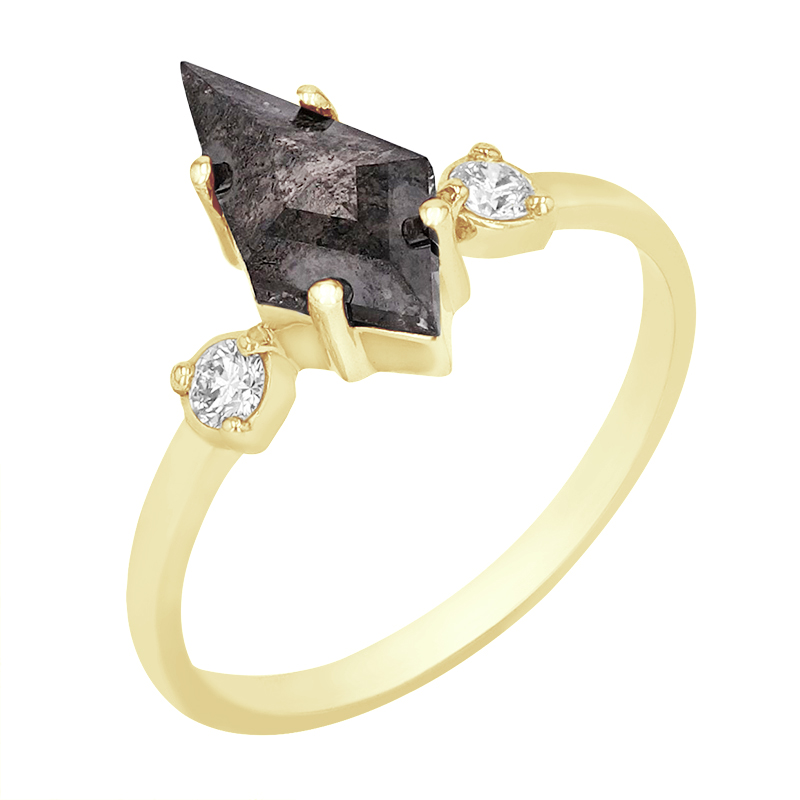 Zlatý prsteň s kite salt and pepper diamantom Inkeri 97520