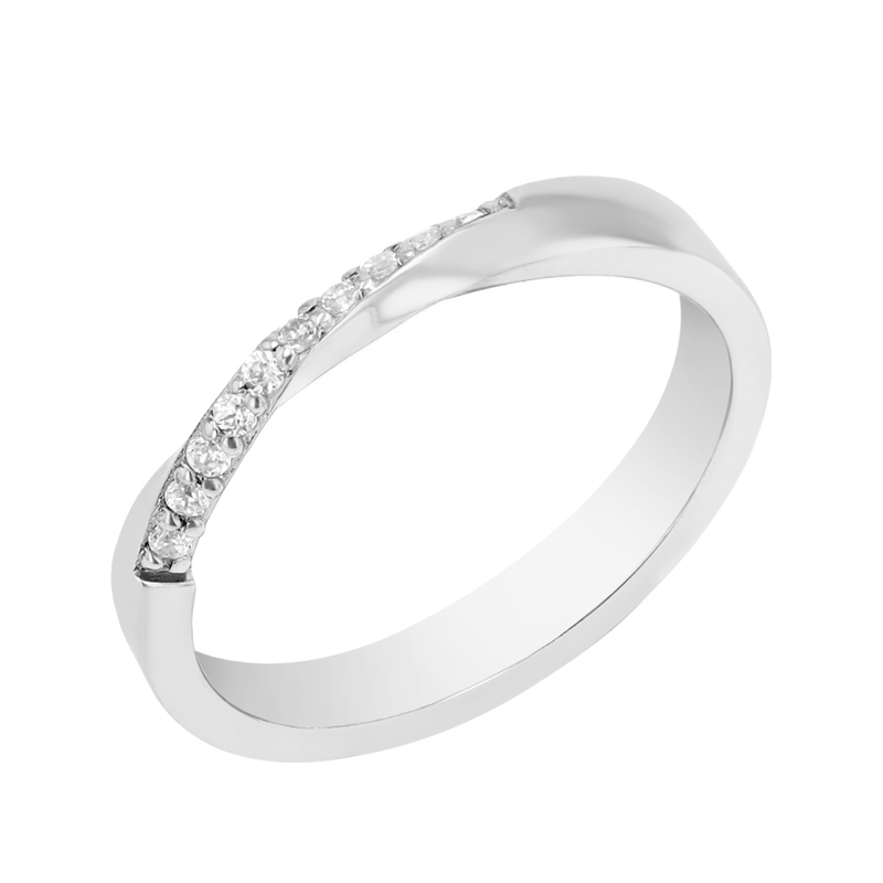 Zlaté prepletené svadobné obrúčky s diamantmi Duran 98800