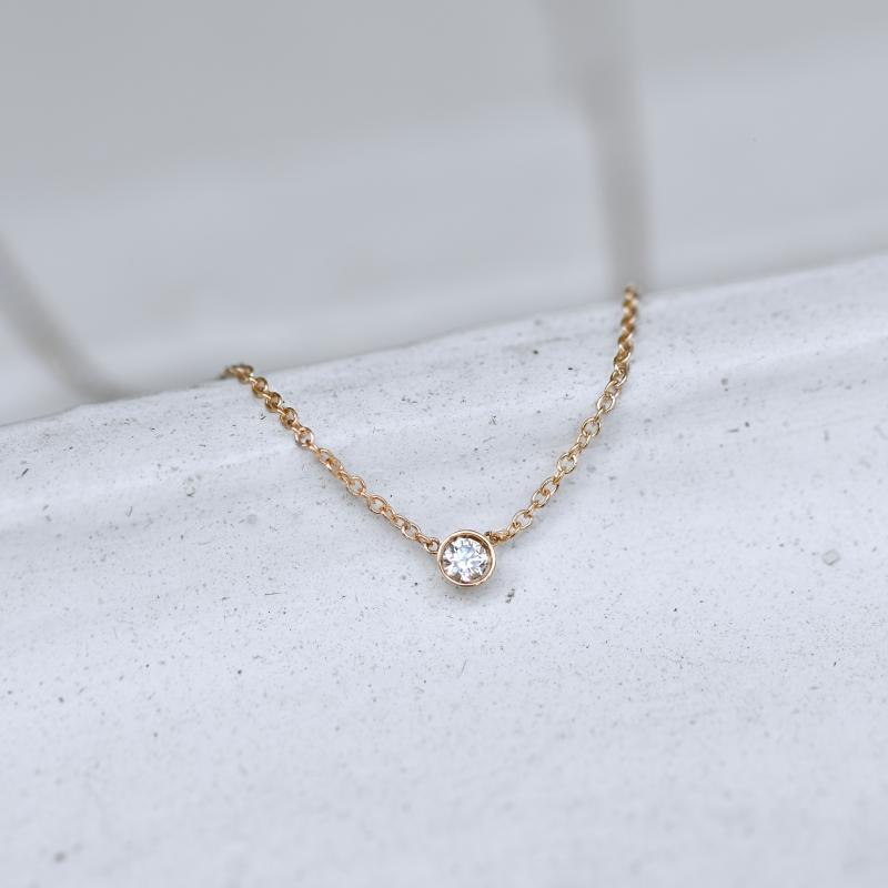Zlatý minimalistický náhrdelník s moissanitom Yorick 99780