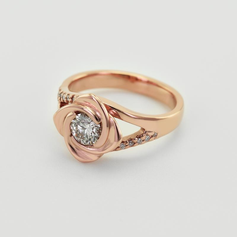 Zásnubný prsteň v tvare ruže s moissanitom a diamantmi Luwe 100421