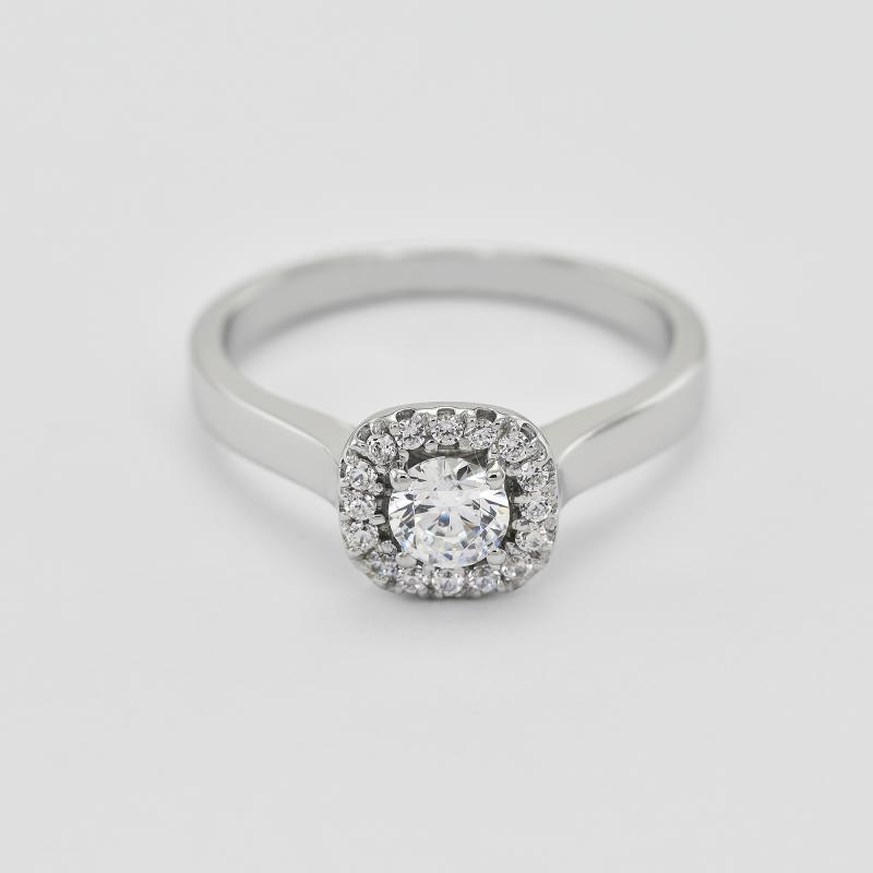 Zásnubný prsteň v halo štýle s moissanitom a lab-grown diamantmi Liare 100541