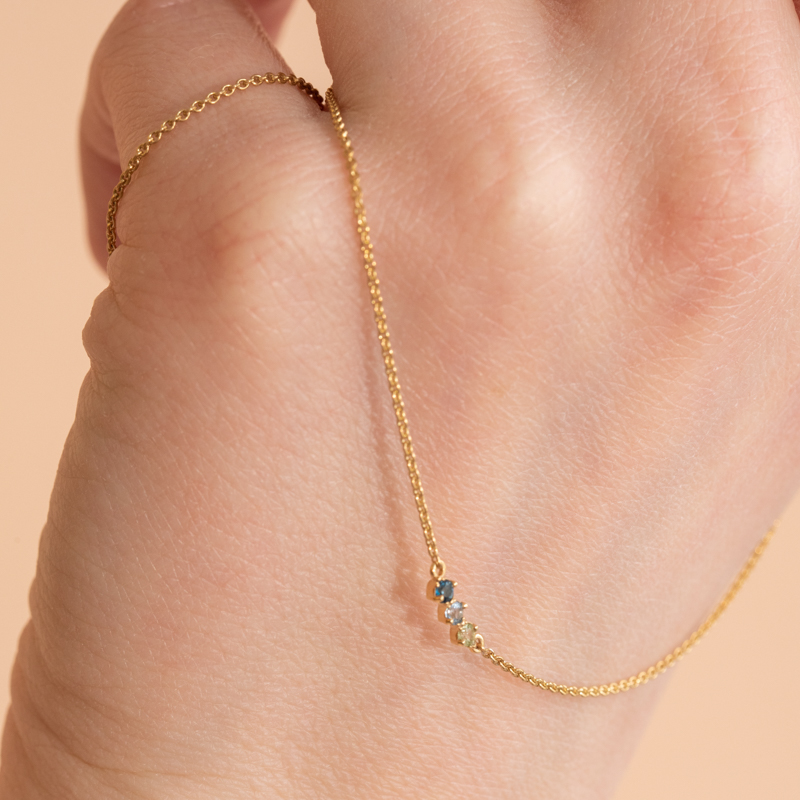 Strieborný náhrdelník s drahokamami podľa vášho výberu Mina 100771