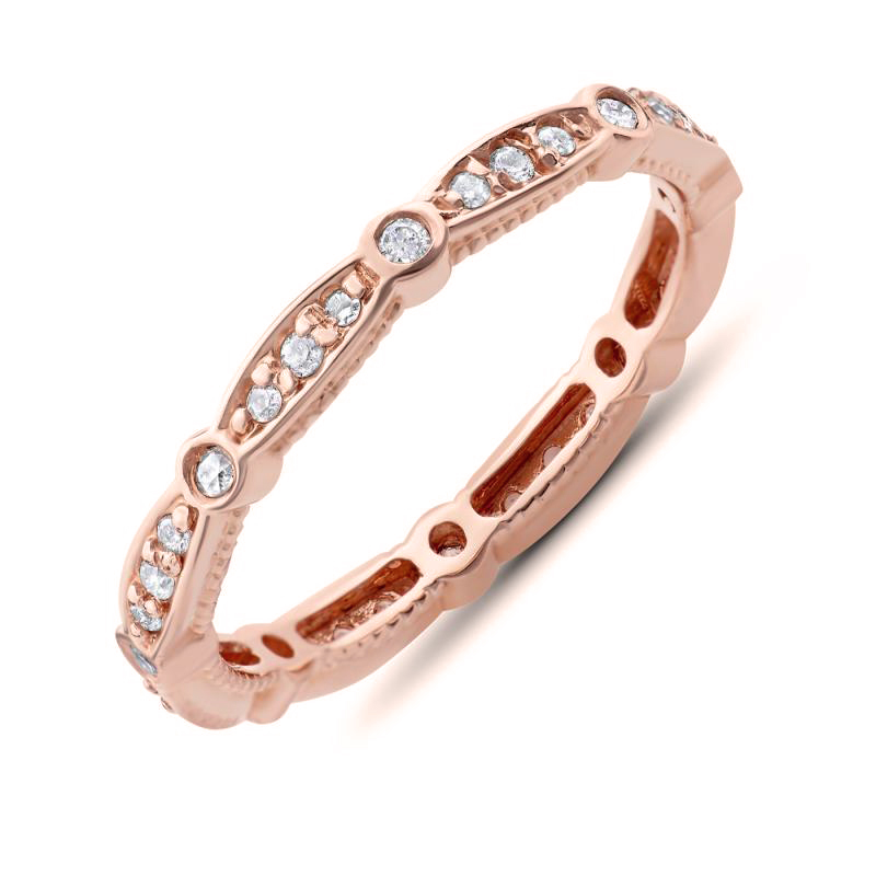 Eternity prsteň s lab-grown diamantmi a pánsky plochý prsteň Frost 102311