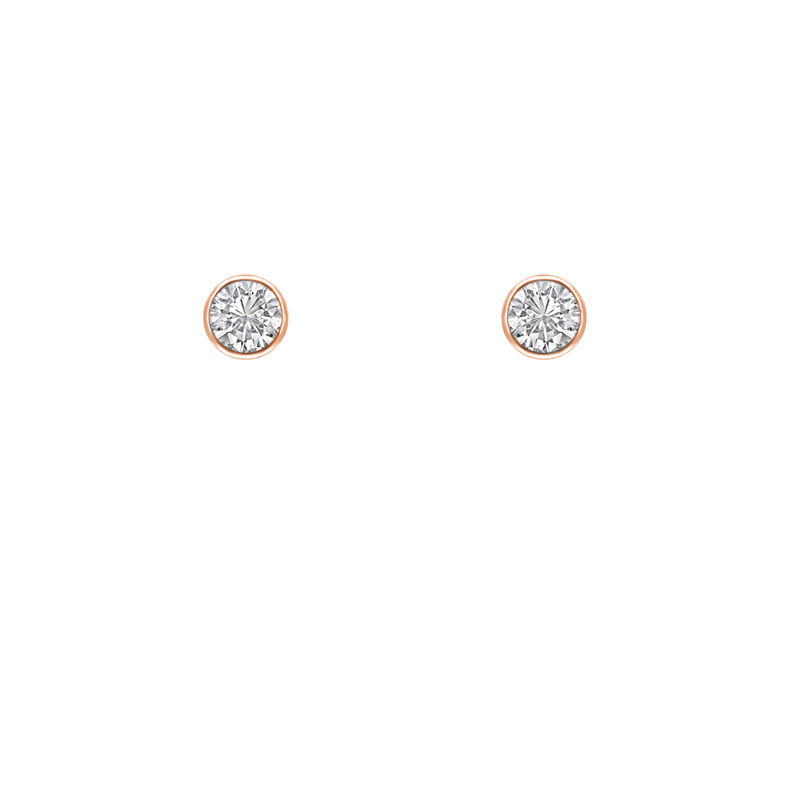 Strieborné minimalistické bezel náušnice s diamantmi Viosa 102881