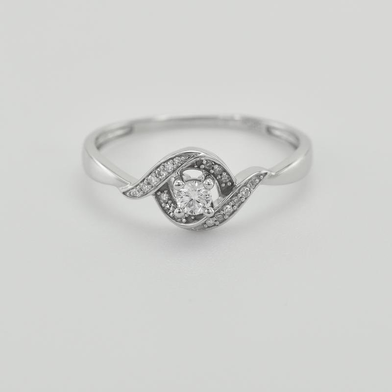 Strieborný prsteň s lab-grown diamantmi Krell 104591