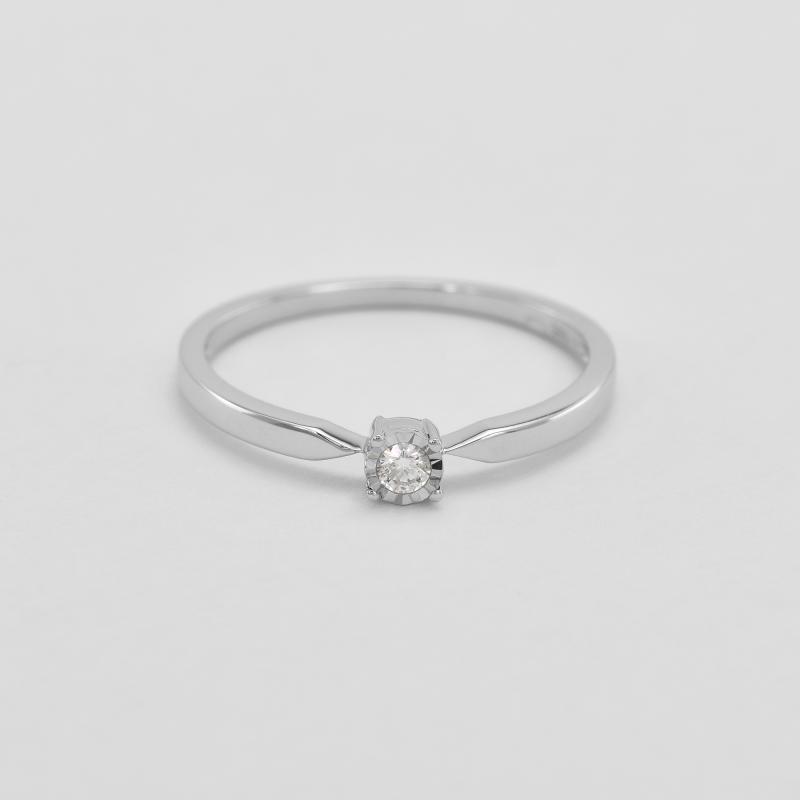 Strieborný elegantný prsteň s lab-grown diamantom Britton 104611