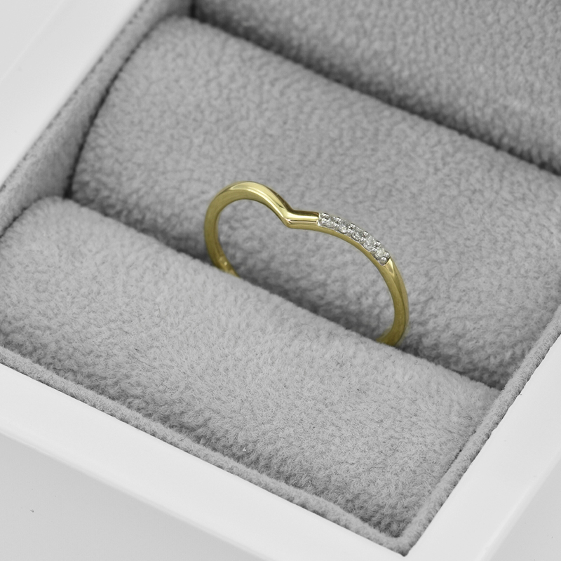 Strieborný vykrojený prsteň s lab-grown diamantmi Alberto 104691