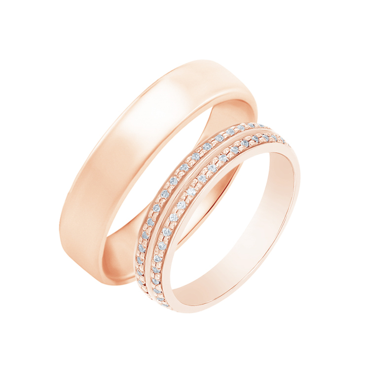 Zlaté svadobné prstene s diamantmi Stasia 105571
