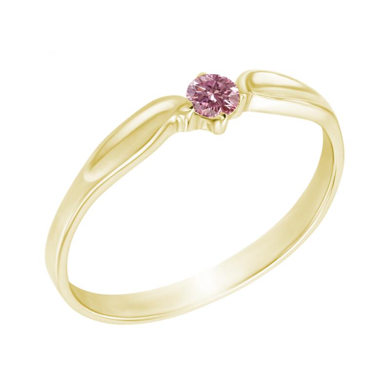 Zásnubný prsteň zo žltého zlata Rosys 10601