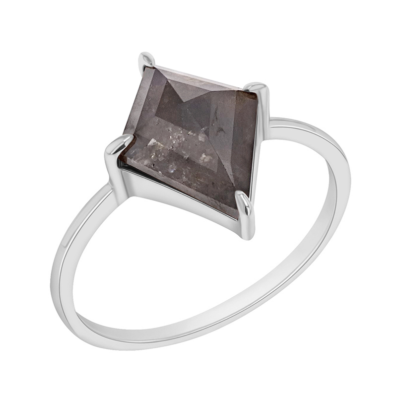 Minimalistický prsteň so salt and pepper diamantom Brogan 111341