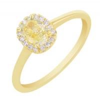 Zásnubný prsteň s 0.46ct IGI certifikovaným žltým lab-grown diamantom Velia