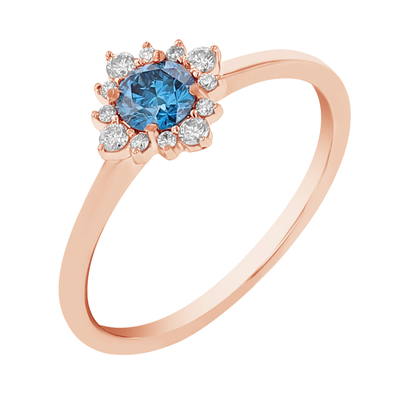 Zásnubný prsteň s certifikovaným fancy blue lab-grown diamantom Kascha 112681