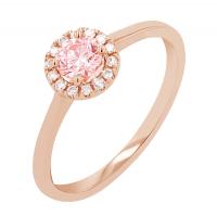 Halo prsteň s certifikovaným fancy pink lab-grown diamantom Josipa